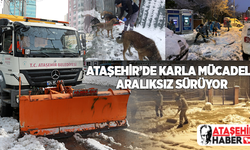 Ataşehir'de karla mücadele aralıksız sürüyor