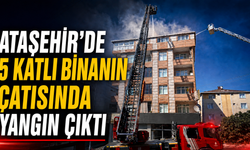 Ataşehir’de 5 katlı binanın çatısında yangın çıktı!