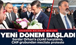 Ataşehir Belediye Meclisi'nde yeni dönem başladı: Serdar Orhan’a çiçekli karşılama, CHP grubundan mecliste protesto