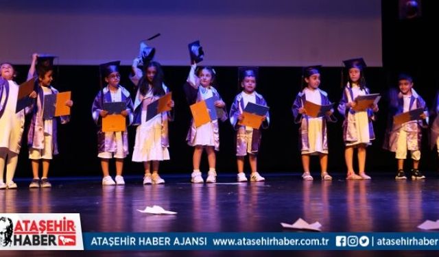 Ataşehir'de kreşli öğrenciler ilk mezuniyet keplerini attılar