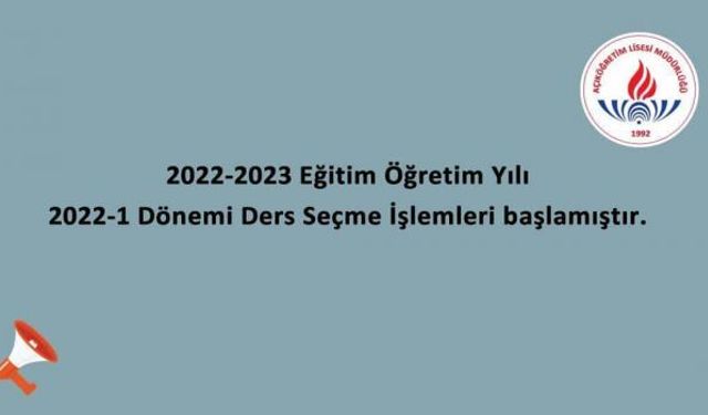 AÖL, Ders seçim işlemlerinin başladığını duyurdu