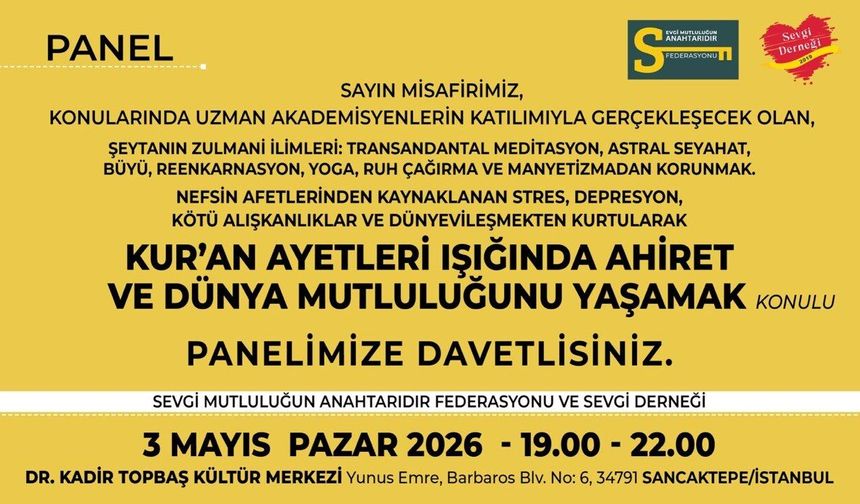 Sancaktepe’de “Mutluluk” Paneli Düzenlenecek