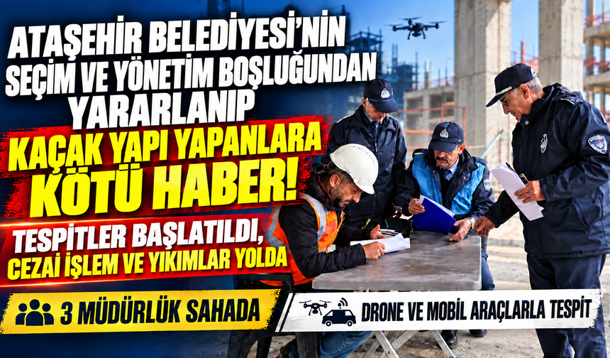 Ataşehir’de seçim ve yönetim boşluğunu fırsata çevirip kaçak yapı yapanlara kötü haber: Tespit, ceza ve yıkım yolda
