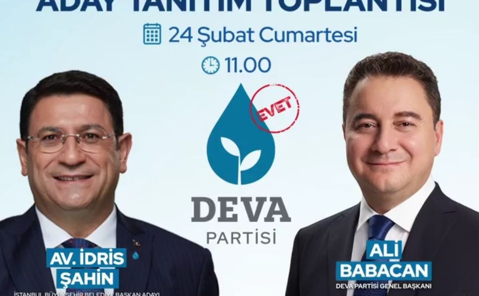 DEVA Partisi Ataşehir'de Aday Tanıtım Lansmanı Yapacak